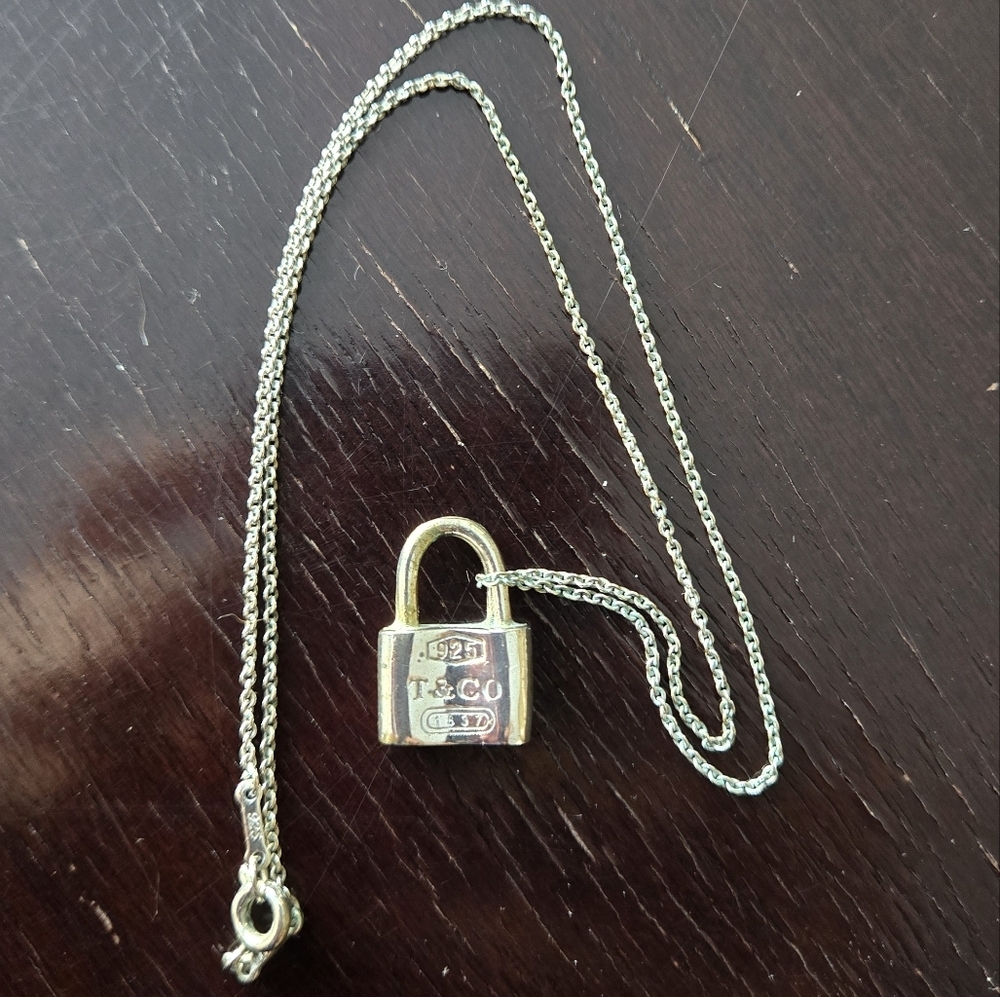 Tiffany & Co 1837 Padlock Pendant Necklace 925 Sterling Silver